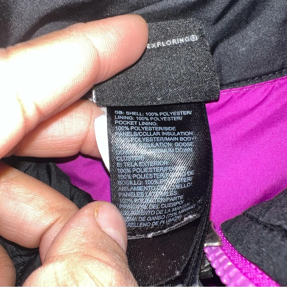 The North Face Primaloft Stow Puffer Jacket Girl  XL TG Full Zip Black & Purpple - Picture 8 of 11